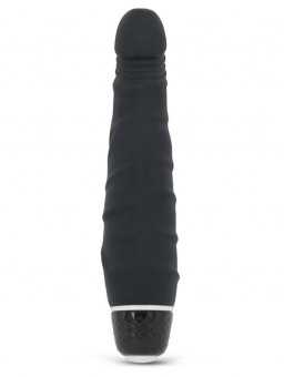 Чёрный вибратор-реалистик с зауженным кончиком PURRFECT SILICONE CLASSIC MINI - 14 см., Dream Toys