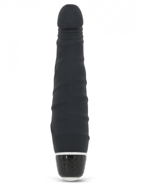 Чёрный вибратор-реалистик с зауженным кончиком PURRFECT SILICONE CLASSIC MINI - 14 см., Dream Toys Чёрный вибратор-реалистик с зауженным кончиком PURRFECT SILICONE CLASSIC MINI - 14 см., Dream Toys