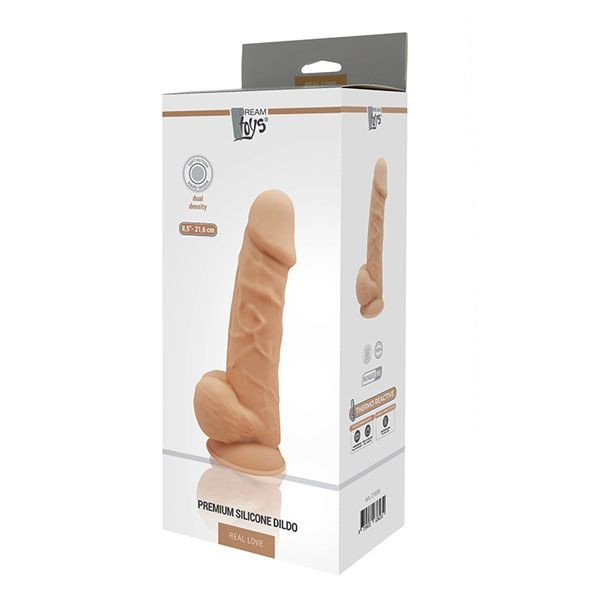 Телесный реалистичный фаллоимитатор DILDO 8.5INCH FLESH - 21,6 см., Dream Toys