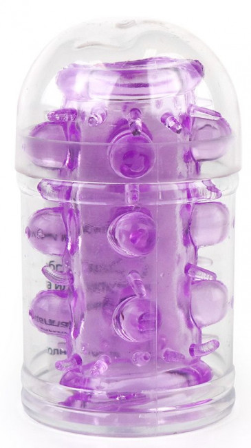 Фиолетовая насадка на фаллос с шипами и бусинами, Sextoy 2011