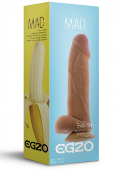 Ультра реалистичный фаллоимитатор Mad Banana - 20 см., EGZO