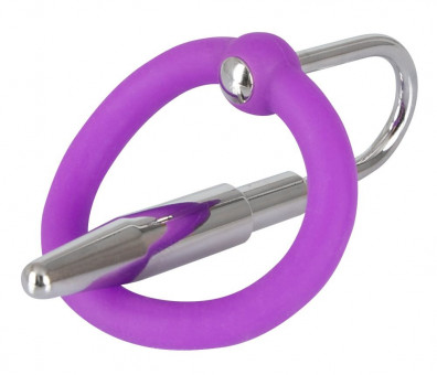 Уретральный плаг с силиконовым кольцом под головку Penis Plug, Orion