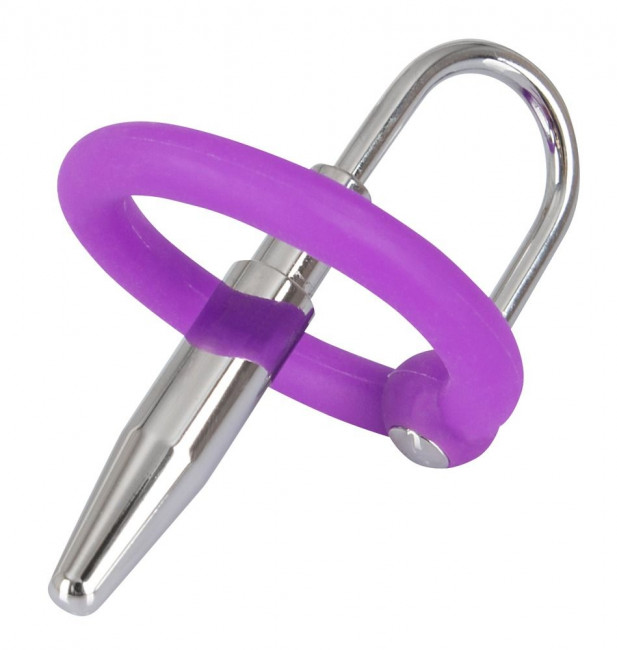 Уретральный плаг с силиконовым кольцом под головку Penis Plug, Orion