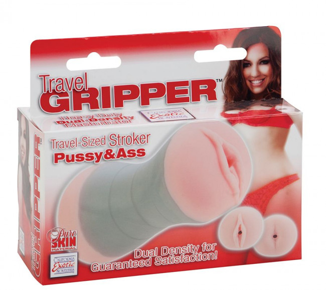 Двусторонний мастурбатор TRAVEL GRIPPER DOUBLE DUTY - вагина и анус, California Exotic Novelties