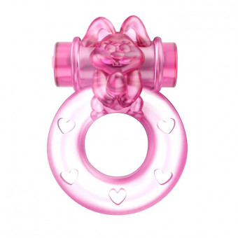 Розовое эрекционное кольцо с вибрацией Ring, Baile