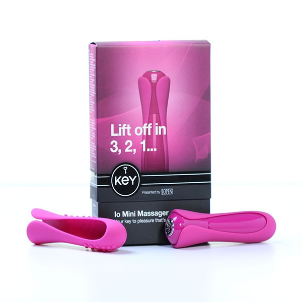 Розовый мини-вибромассажер с двумя сменными насадками Io Pink - 10,7 см., Jopen Розовый мини-вибромассажер с двумя сменными насадками Io Pink - 10,7 см., Jopen