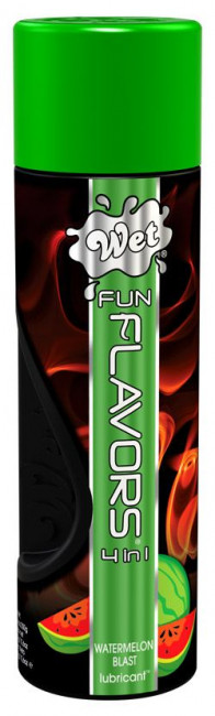 Разогревающий лубрикант Fun Flavors 4-in-1 Watermelon Blast с ароматом арбуза - 316 мл., Wet International Inc.