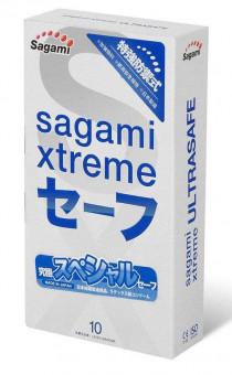 Презервативы Sagami Xtreme Ultrasafe с двойным количеством смазки - 10 шт., Sagami