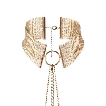 Золотистый ошейник с цепочками Desir Metallique Collar, Bijoux Indiscrets