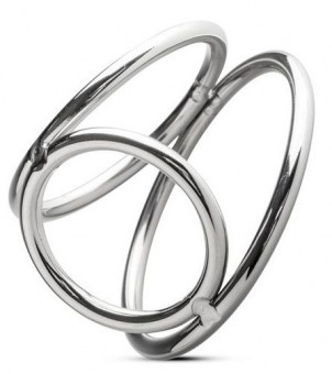Серебристое эрекционное кольцо Sinner Metal Cock and Ballring Size M