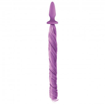 Сиреневая анальная пробка с сиреневым хвостом Unicorn Tails Pastel Purple, NS Novelties