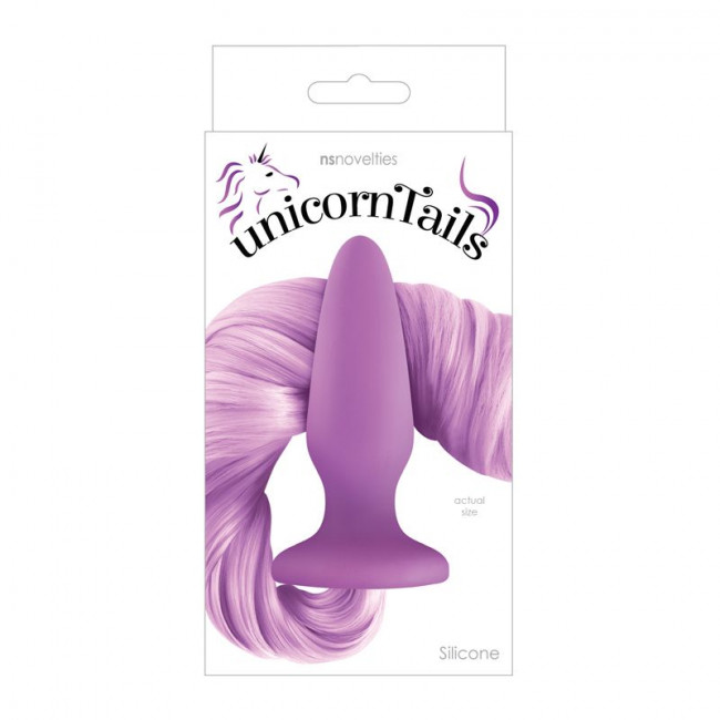 Сиреневая анальная пробка с сиреневым хвостом Unicorn Tails Pastel Purple, NS Novelties Сиреневая анальная пробка с сиреневым хвостом Unicorn Tails Pastel Purple, NS Novelties