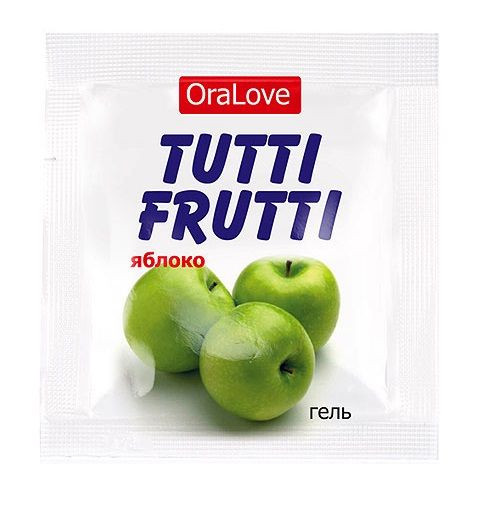 Пробник гель-смазки Tutti-frutti с яблочным вкусом - 4 гр., Биоритм Пробник гель-смазки Tutti-frutti с яблочным вкусом - 4 гр., Биоритм