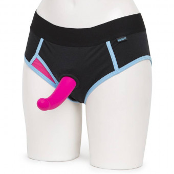 Ярко-розовый страпон на трусиках-брифах Broad City Pegasus Pegging Kit L/XL - 17,8 см., Broad City