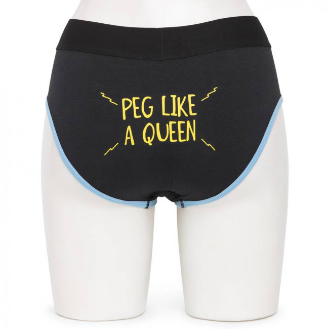 Ярко-розовый страпон на трусиках-брифах Broad City Pegasus Pegging Kit L/XL - 17,8 см., Broad City