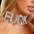 Широкий ошейник с надписью "FUCK" Choker