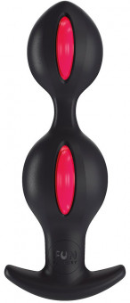 Чёрно-малиновые анальные шарики B Balls Duo - 12,5 см., Fun Factory