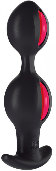 Чёрно-малиновые анальные шарики B Balls Duo - 12,5 см., Fun Factory