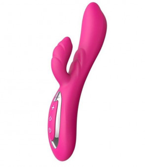 Розовый вибратор Nalone Touch2 с клиторальным стимулятором - 21,8 см., Nalone