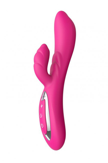 Розовый вибратор Nalone Touch2 с клиторальным стимулятором - 21,8 см., Nalone Розовый вибратор Nalone Touch2 с клиторальным стимулятором - 21,8 см., Nalone