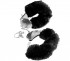 Металлические наручники Furry Love Cuffs с черным мехом, Pipedream