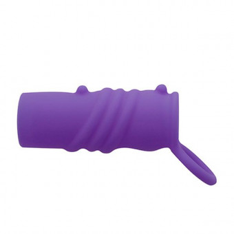 Фиолетовая насадка-эректор NEON SENSATION RIBBED SLEEVE, Dream Toys