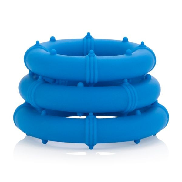 Синий набор Posh Silicone Performance Kits: анальная пробка и 3 эрекционных кольца, California Exotic Novelties Синий набор Posh Silicone Performance Kits: анальная пробка и 3 эрекционных кольца, California Exotic Novelties