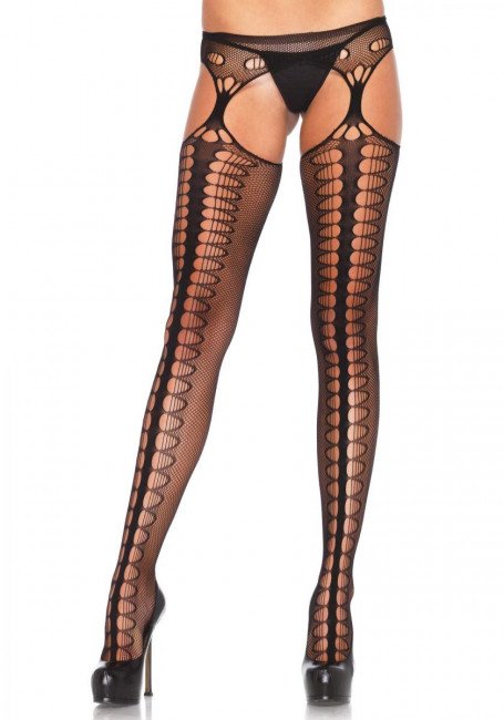 Ажурные колготки с вырезами Net Suspender Hose, Leg Avenue Ажурные колготки с вырезами Net Suspender Hose, Leg Avenue