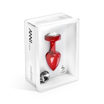 Красная анальная пробка с 2 сменными кристаллами Anni Magnet T3 Red Cristal/black - 9 см., DIOGOL