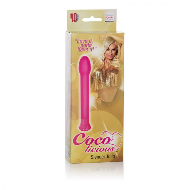 Розовый вибромассажер Coco Licious Slender Tulip Vibes - 17 см., California Exotic Novelties Розовый вибромассажер Coco Licious Slender Tulip Vibes - 17 см., California Exotic Novelties
