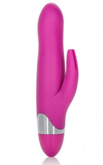 Вибромассажер с клиторальной стимуляцией Turn it Up! 7-Function Silicone Massager - 20,3 см., California Exotic Novelties