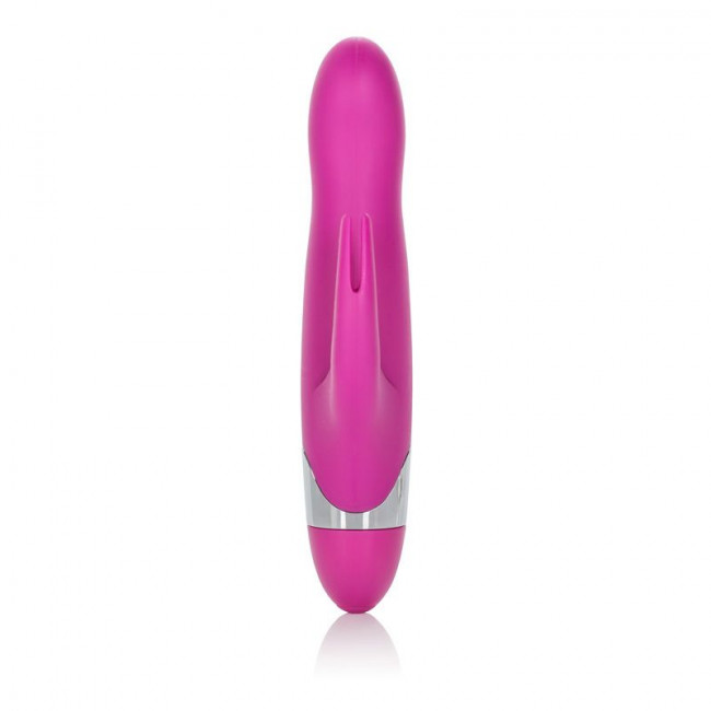 Вибромассажер с клиторальной стимуляцией Turn it Up! 7-Function Silicone Massager - 20,3 см., California Exotic Novelties