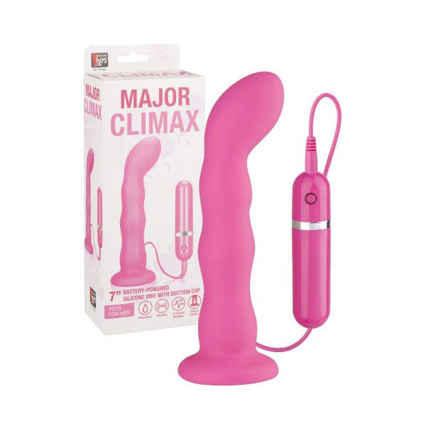 Розовый силиконовый вибратор Major Climax - 17,8 см., Dream Toys