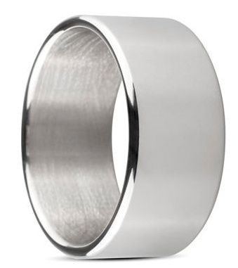 Серебристое эрекционное кольцо Sinner Wide metal head-ring Size L