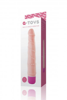 Вибратор-реалистик с рельефом в виде рёбрышек - 21 см., A-toys