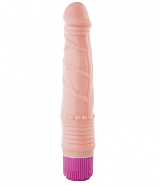 Вибратор-реалистик с рельефом в виде рёбрышек - 21 см., A-toys