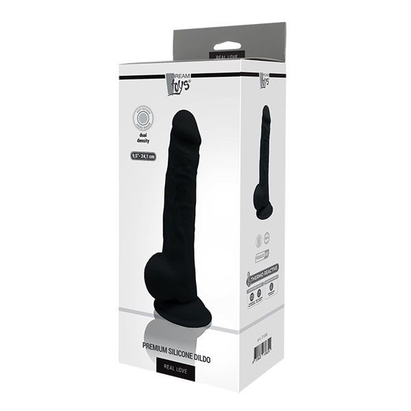 Черный реалистичный фаллоимитатор 9.5INCH BLACK - 24 см. , Dream Toys