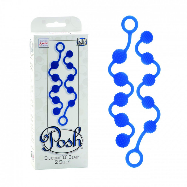 Набор голубых анальных цепочек Posh Silicone O Beads, California Exotic Novelties