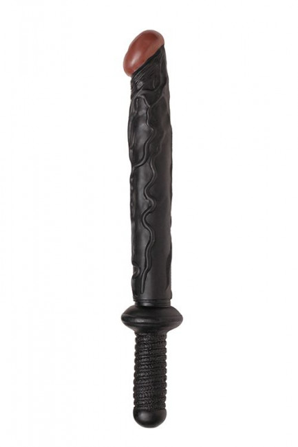 Чёрный фаллоимитатор с ручкой BIGSTUFF DONG WITH HANDLE - 47 см., Dream Toys Чёрный фаллоимитатор с ручкой BIGSTUFF DONG WITH HANDLE - 47 см., Dream Toys