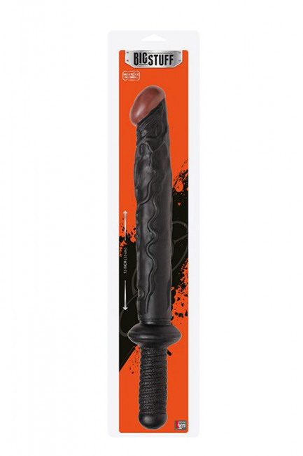 Чёрный фаллоимитатор с ручкой BIGSTUFF DONG WITH HANDLE - 47 см., Dream Toys Чёрный фаллоимитатор с ручкой BIGSTUFF DONG WITH HANDLE - 47 см., Dream Toys