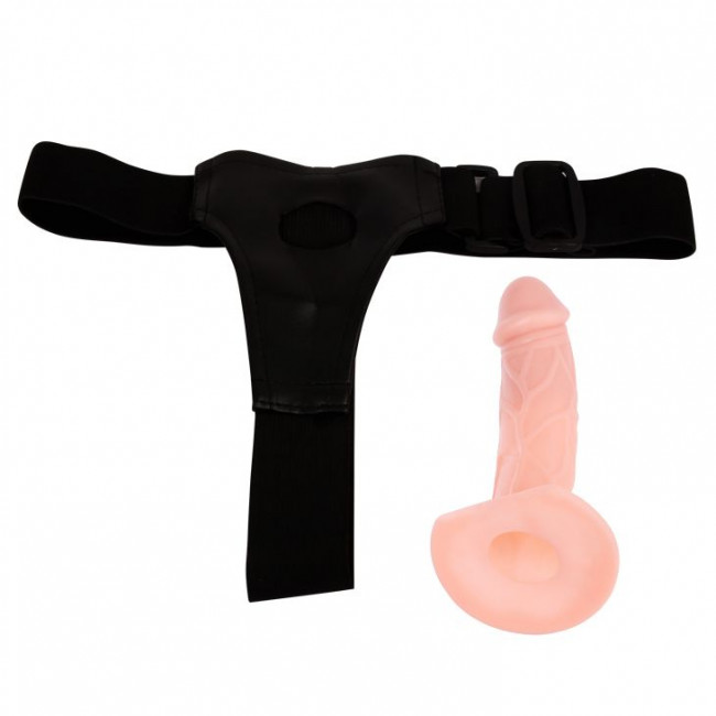 Телесный фаллоимитатор на трусиках Jessica Strap-On - 15,5 см., Baile