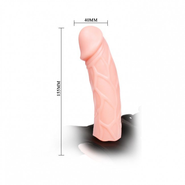 Телесный фаллоимитатор на трусиках Jessica Strap-On - 15,5 см., Baile