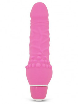 Розовый вибратор с широким основанием PURRFECT SILICONE CLASSIC MINI - 13 см., Dream Toys