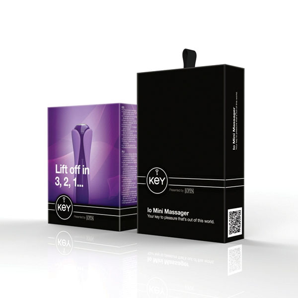 Сиреневый вибратор с двумя сменными насадками Io Lavender - 10,75 см., Jopen