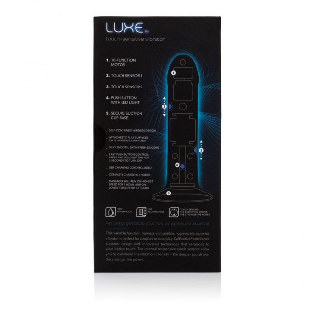 Перезаряжаемый телесный вибратор на присоске LUXE Touch-Sensitive Vibrator - 16,5 см., California Exotic Novelties Перезаряжаемый телесный вибратор на присоске LUXE Touch-Sensitive Vibrator - 16,5 см., California Exotic Novelties