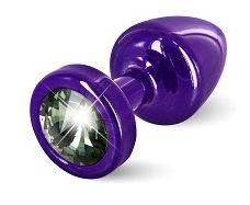 Фиолетовая пробка с черным кристаллом ANNI round Purple T1 Black Diamond - 6 см., DIOGOL Фиолетовая пробка с черным кристаллом ANNI round Purple T1 Black Diamond - 6 см., DIOGOL