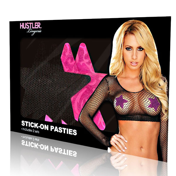 Две пары пэстисов: черные и розовые звезды, Hustler Lingerie Две пары пэстисов: черные и розовые звезды, Hustler Lingerie