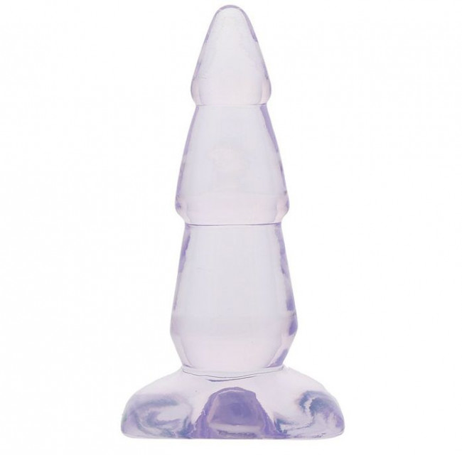 Прозрачная анальная пробка JELLY JOY SWEET SPARKLE - 15,2 см., Tonga