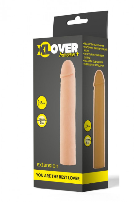 Фаллическая насадка телесного цвета XLover - 18 см., ToyFa Фаллическая насадка телесного цвета XLover - 18 см., ToyFa