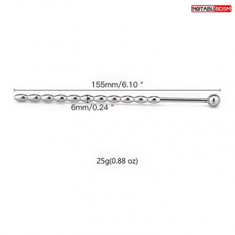 Металлический уретральный плаг-елочка без ограничителя - 15,5 см., Bior toys